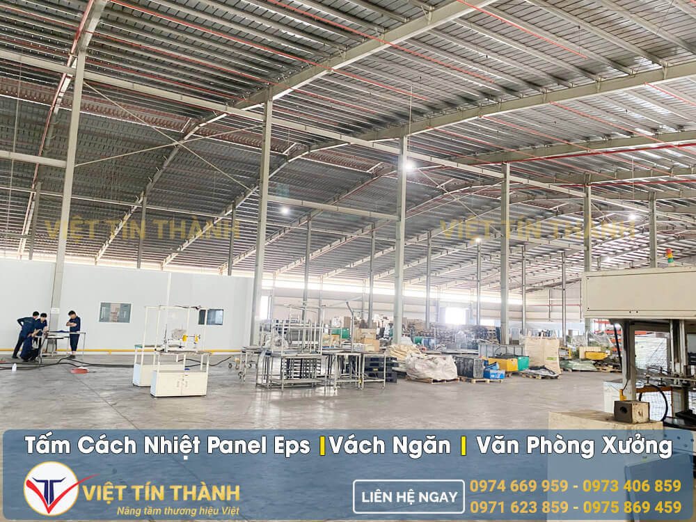 thi công vách ngăn bằng tấm panel eps